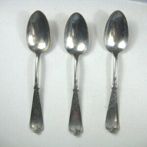 Rogers & Bros AI Silverplate Teaspoons Set 3 Ornate Design